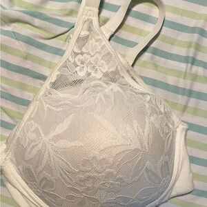Two Bali Floral Lace Bras, one Cream one White
